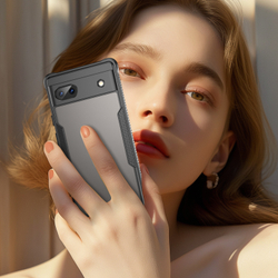 Чехол с черными боковыми рамками для Google Pixel 6a, задняя крышка прозрачная тонированная