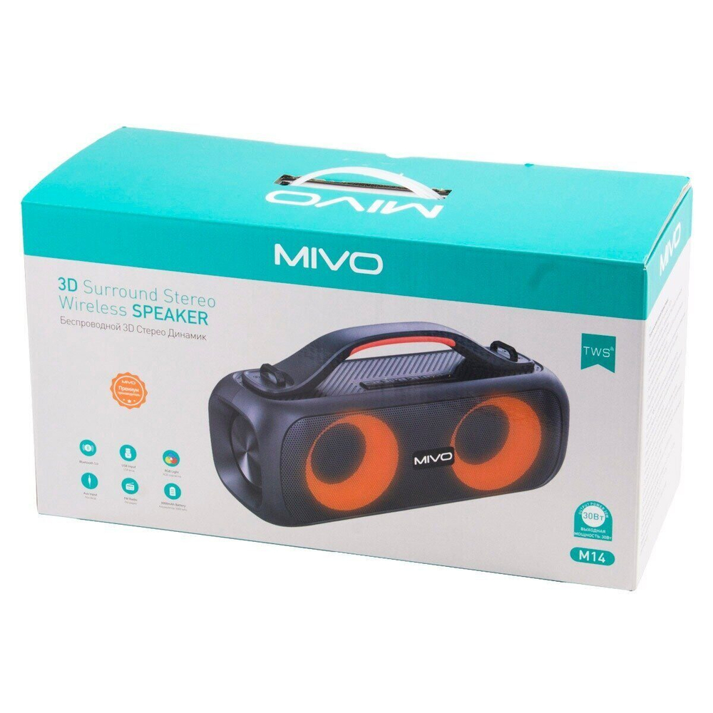 Беспроводная колонка 3D-Stereo Mivo M14 (30W)