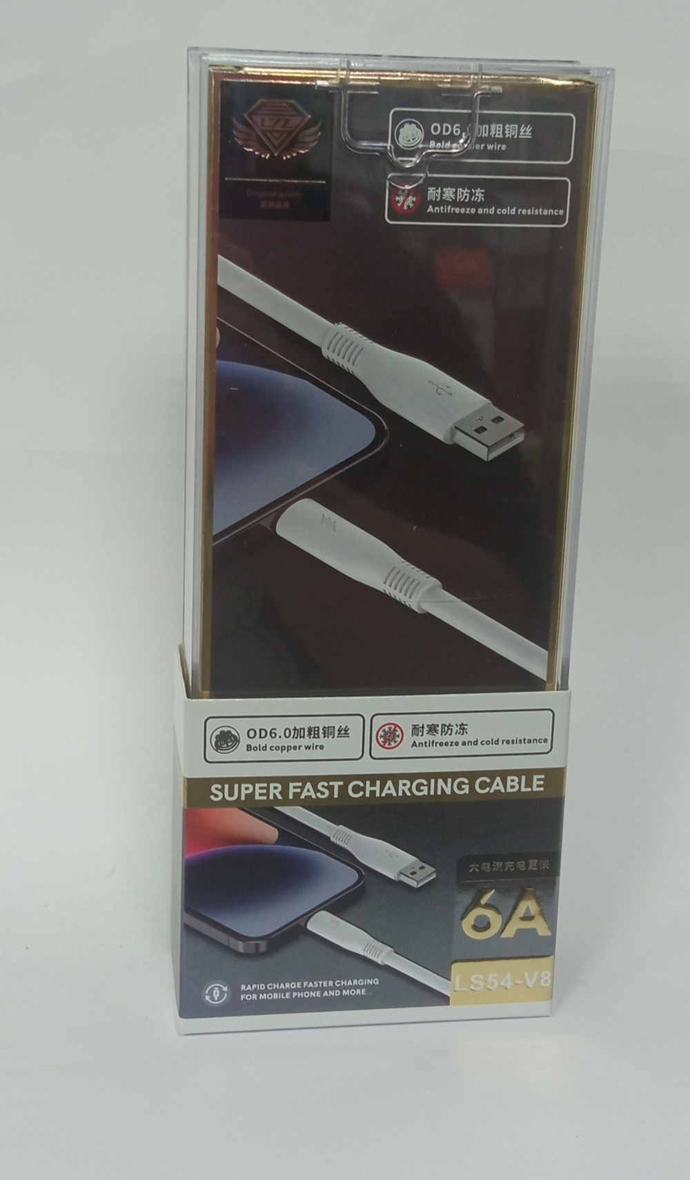 Кабель USB x Micro USB -1.0 м. LYZ LS54-V8 (6A)