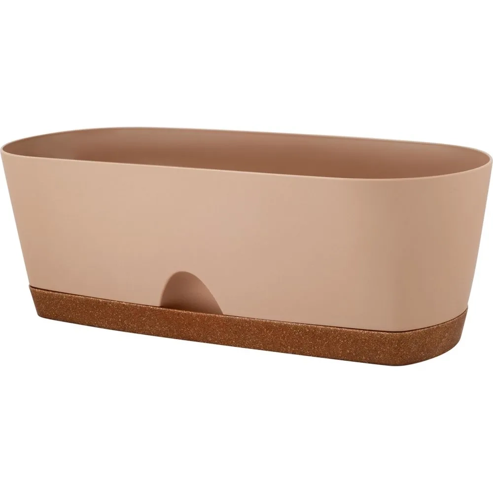 Балконный ящик InGreen WOOD, 40 см молочный шоколад/бук