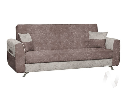 Диван прямой НЕО-39 (БД) посадка Salute 3 (коричневый) компаньон Salute 15 (серо-бежевый)