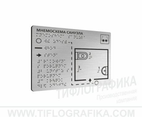 150х200 мм (ABS пластик 1,3 мм) Тактильная мнемосхема ГОСТ, монохром