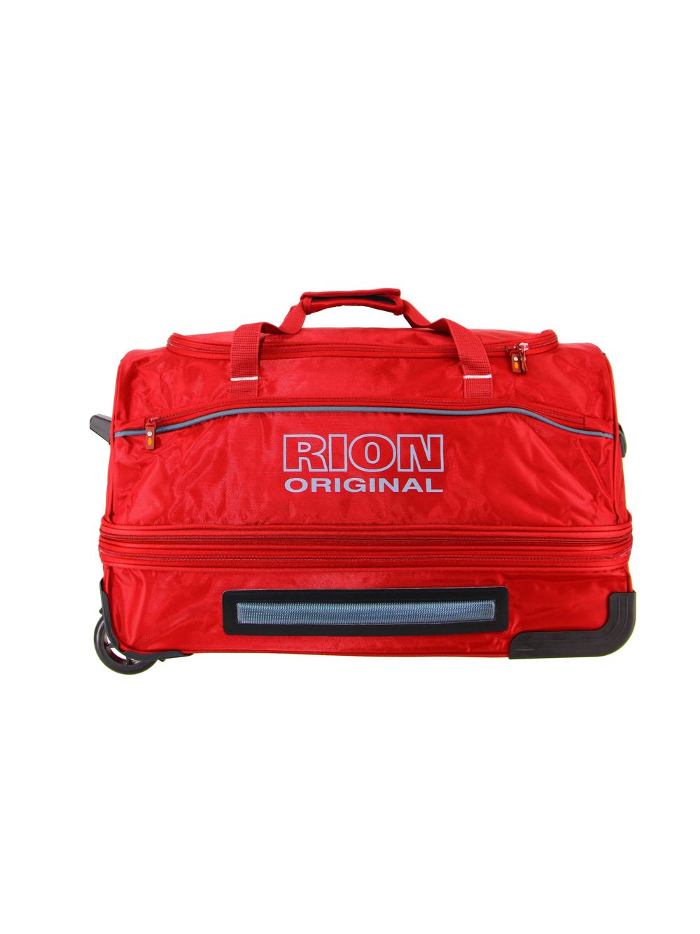 Дорожная сумка на колесах Рион+ (RION+) для путешествий и спорта R147, 98 литров, укрепленная (до 25кг), водоотталкивающая Тканевый, красный
