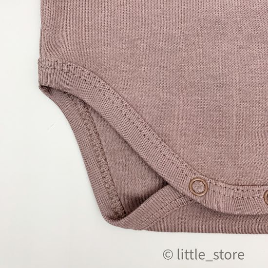 Боди хлопковое Basic Какао с длинным рукавом