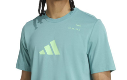 Мужская теннисная футболка Adidas Padel Категория Графика - бирюзовый порошок