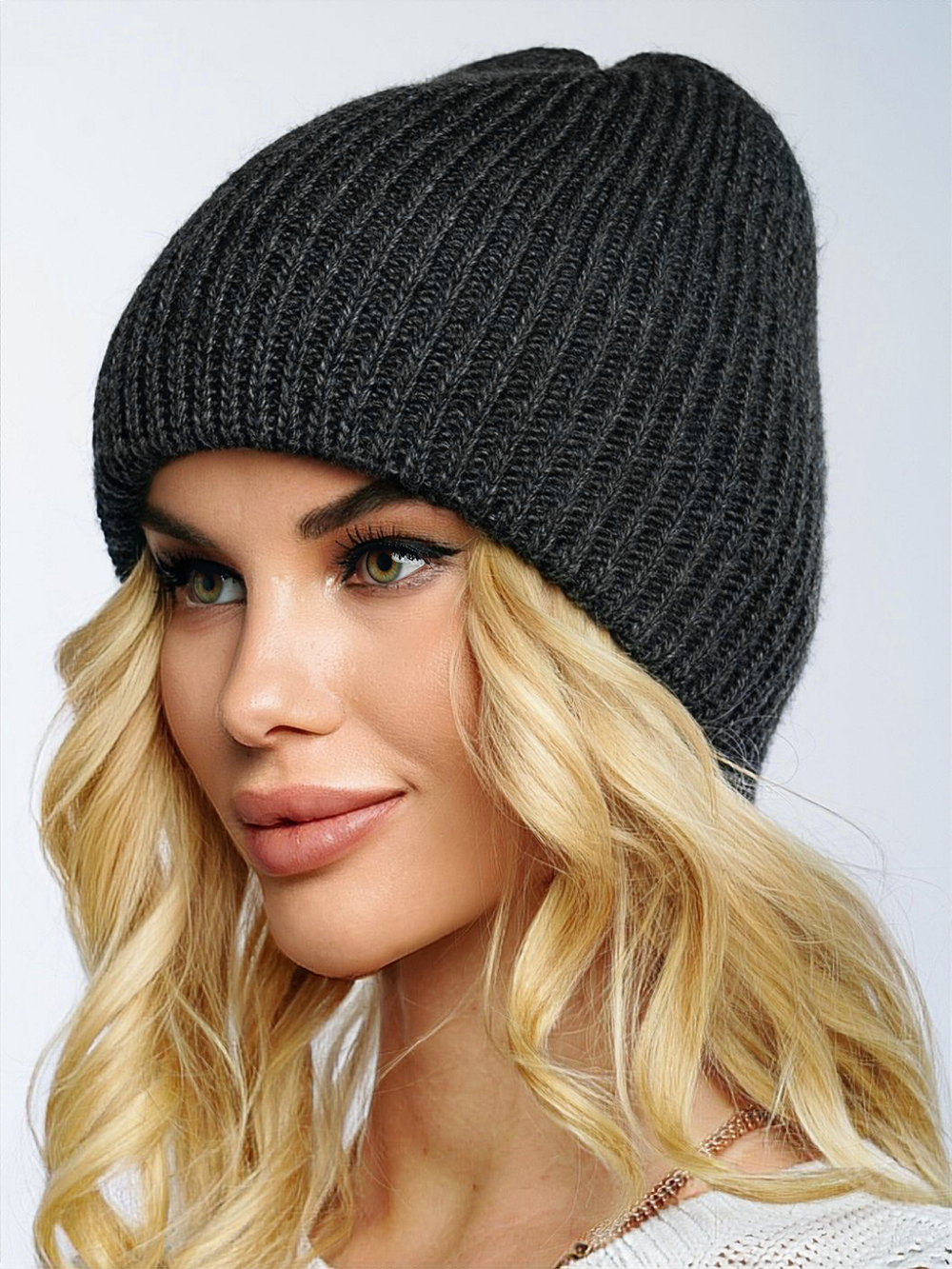 Шапка вязаная "Fishka" Графит