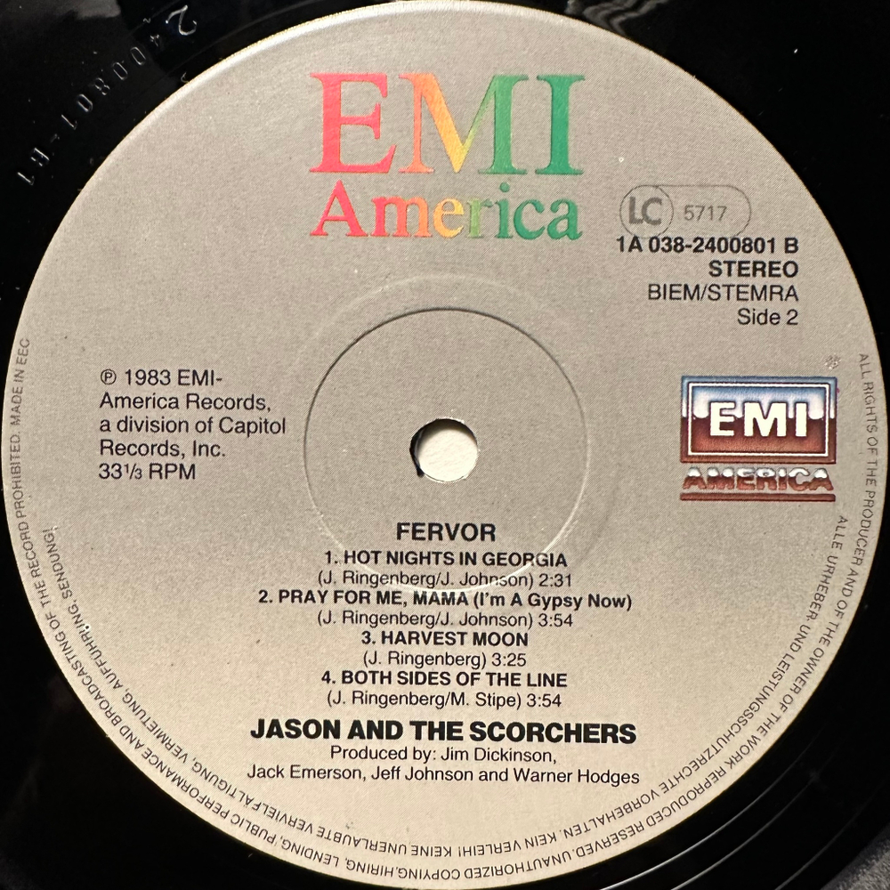 Jason And The Scorchers - Fervor (Голландия 1984г.)