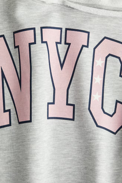 H&M Толстовка на одно плечо оверсайз, светло-серый