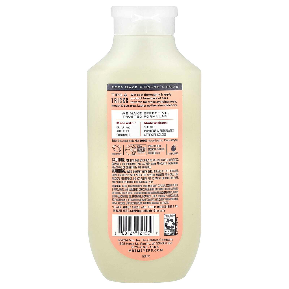 Mrs. Meyers Clean Day, Шампунь для собак 3 в 1, белый персик, 414 мл (14 жидк. Унций)