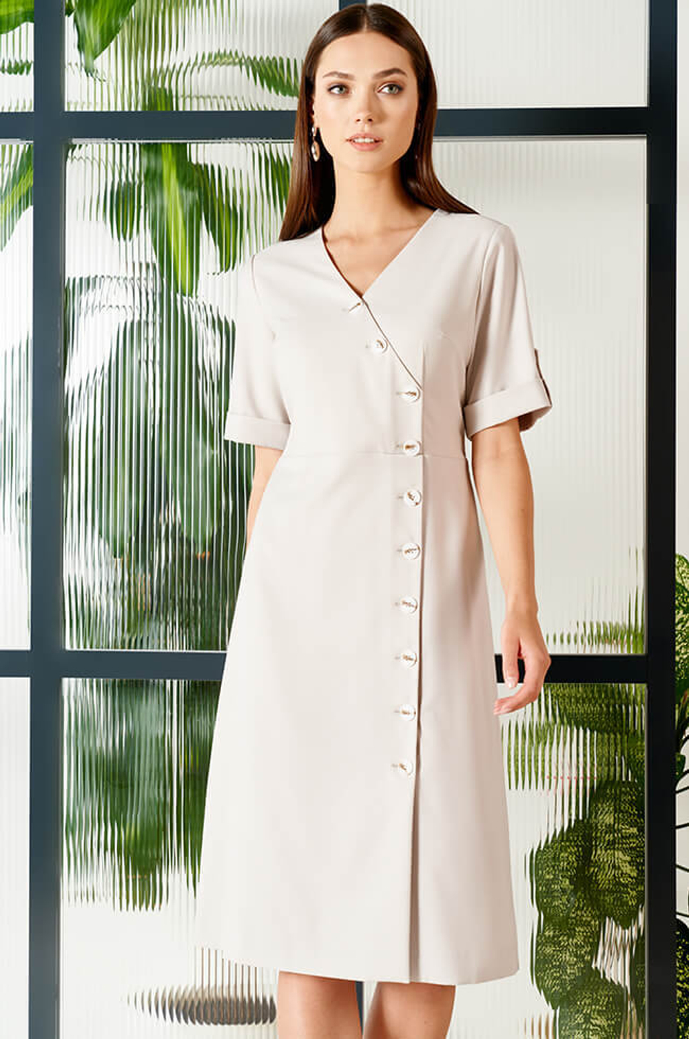 51389 Платье женское (серо-бежевый)