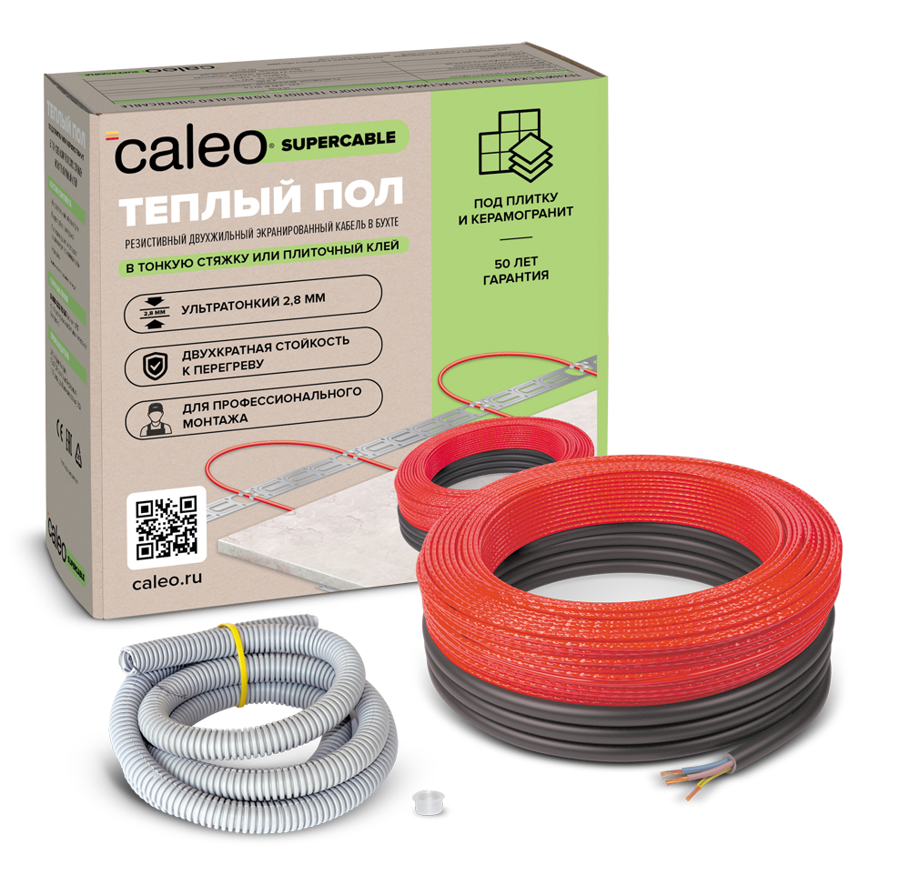 Нагревательная секция для теплого пола CALEO SUPERCABLE 18W 120м