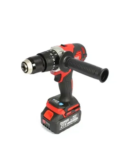 Шуруповерт дрель аккумуляторный бесщеточный ударный DeMak 21В, в кейсе, 2 АКБ 4 а/ч, многофункциональный 120 H/M для сверления, закручивания, долбления, шуруповерт для ледобура, ледоруб ДеМак