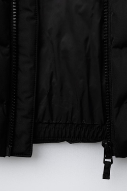 ZARA ОЧЕНЬ ЛЕГКИЙ ЖИЛЕТ WATER REPELLENT С КАПЮШОНОМ, ЧЕРНЫЙ