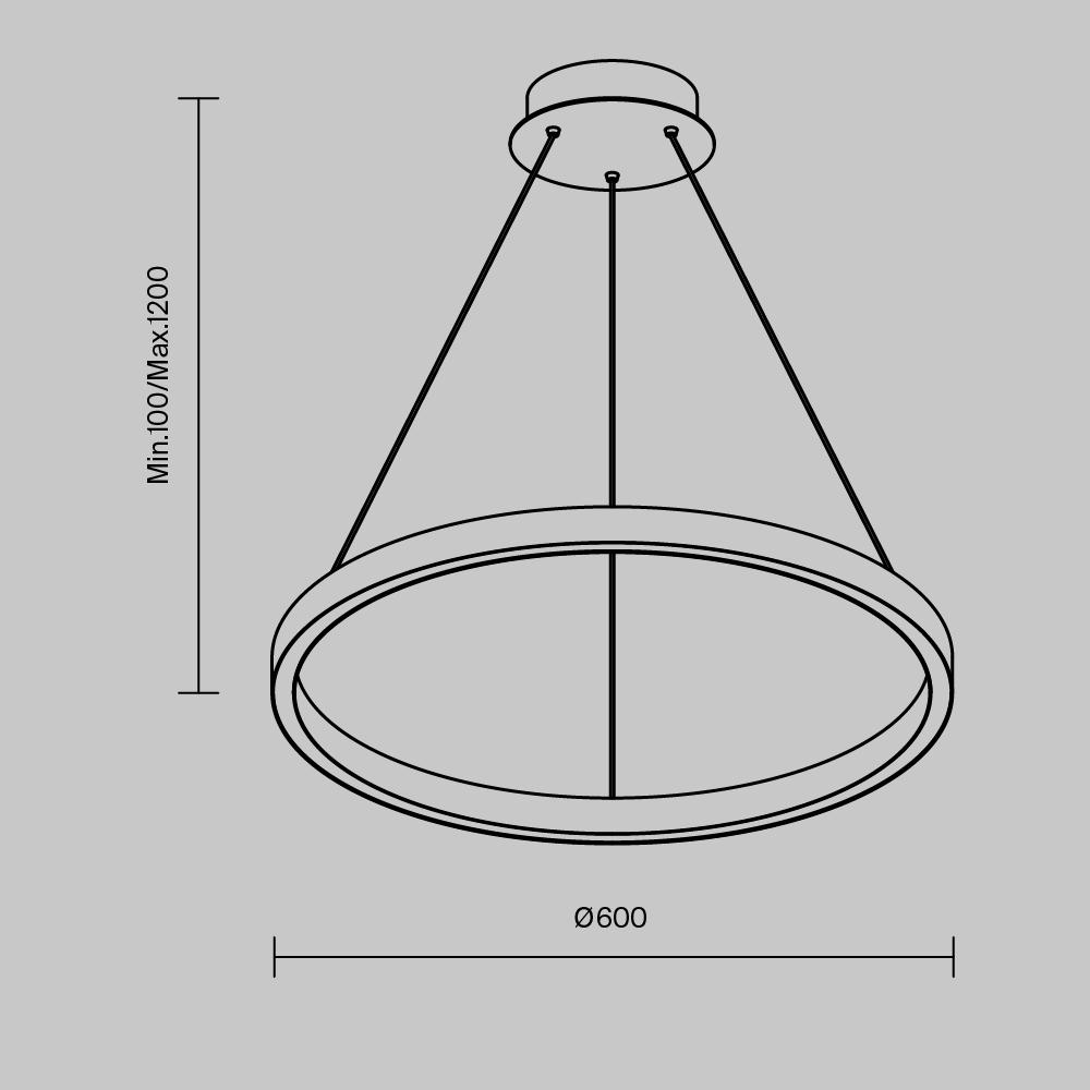 Люстра подвесная светодиодная Maytoni Rim MOD058PL-L32BSK