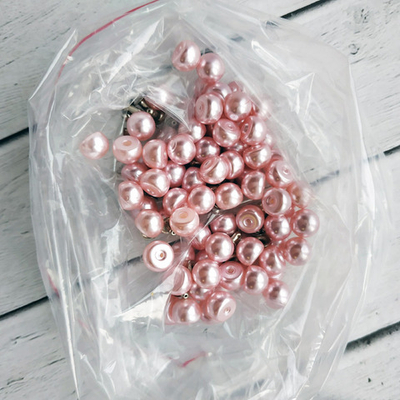 ПУДРА ПЕРЛАМУТР Бусы 8 мм (в упаковке 100 шт) БЕЗ НОЖЕК!