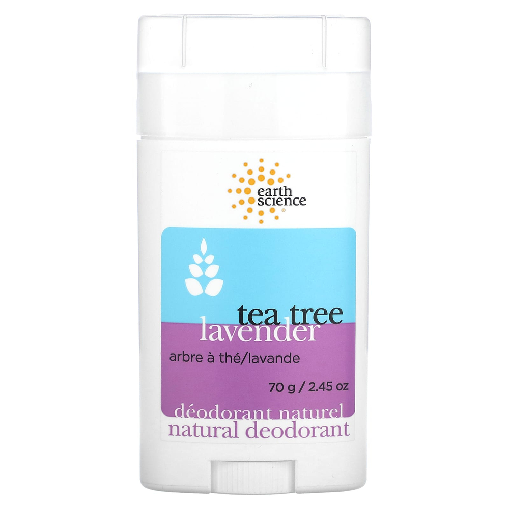 Earth Science, Натуральный дезодорант, чайное дерево и лаванда, 70 г (2,45 унции)