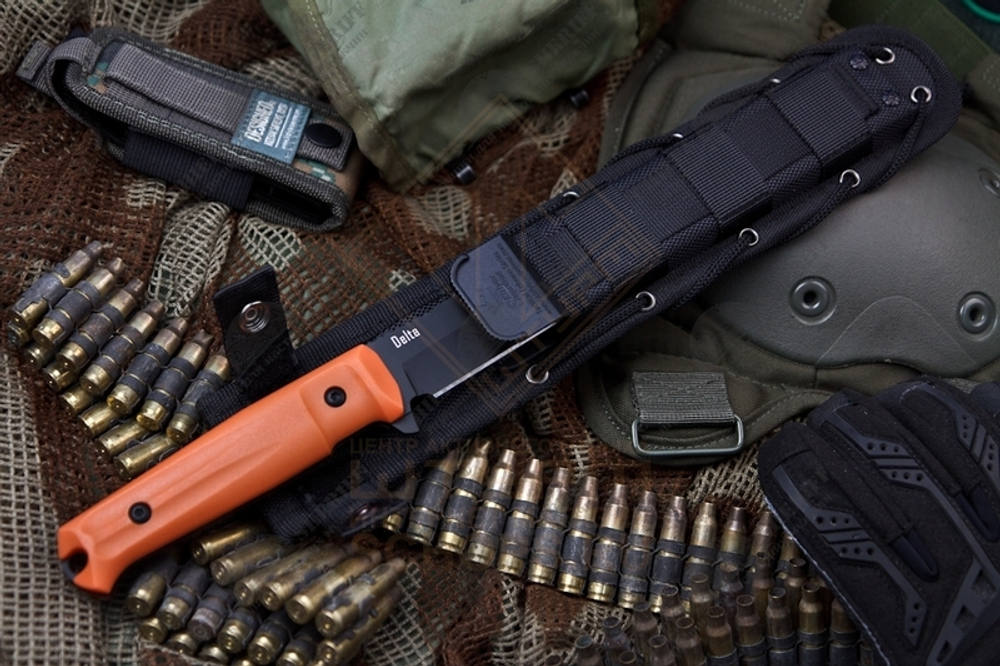 Нож Kizlyar Supreme Delta AUS-8 кратон, Orange/Black