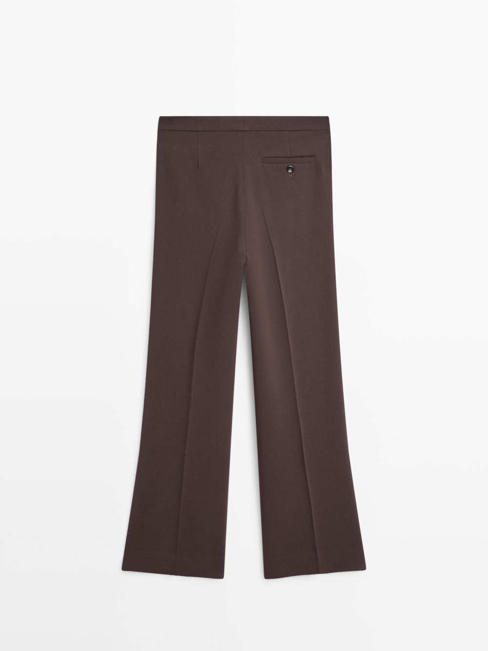 Massimo Dutti Расклешенные брюки с карманом, шоколадный