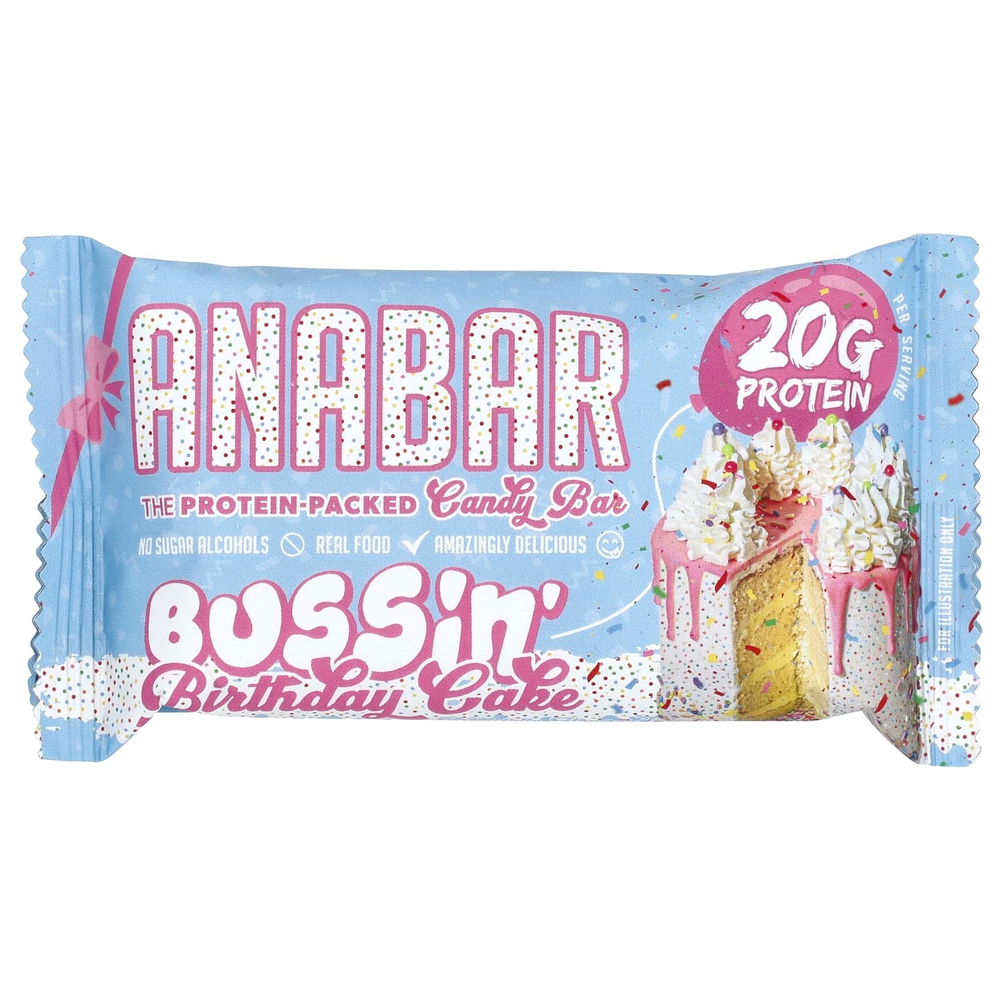 The Anabar, The Protein-Packed Candy Bar, Bussin 'Birthday Cake, 12 батончиков, 68 г (2,39 унции)