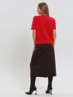 Ажурная футболка с вертикальными полосами