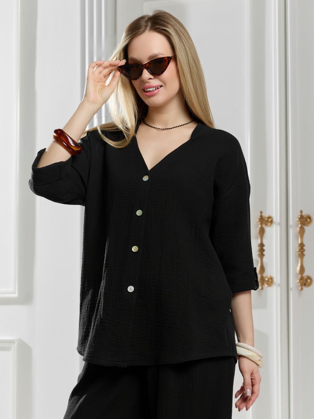 Блузка женская Асель-2 Виотекс ЧЁРНЫЙ