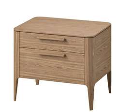 Тумба прикроватная Type 2 ящика ширина 60 см, массив дуба (натуральный цвет)