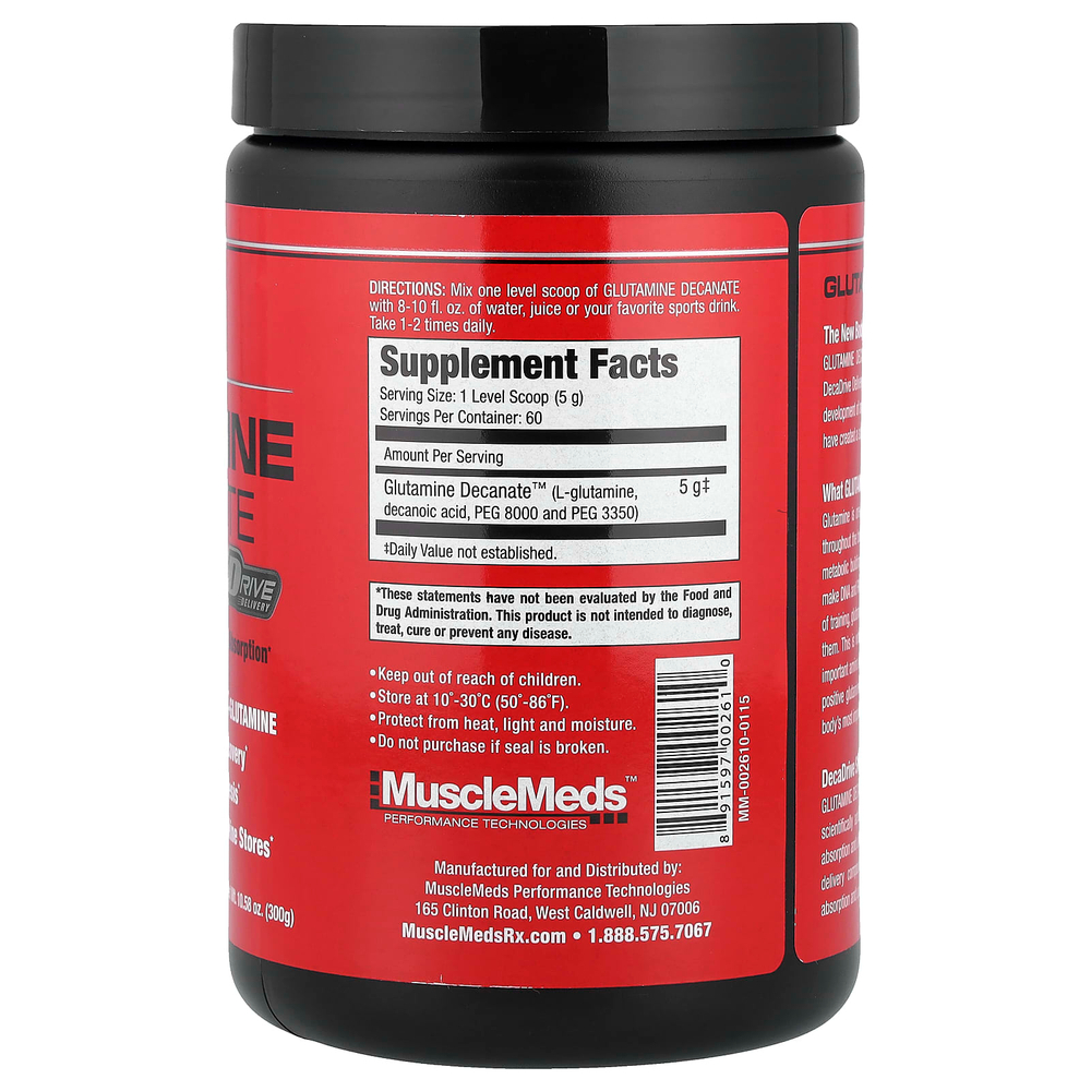 MuscleMeds, Деканат глутамина, без добавок, 300 г (10,58 унции)