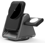 Беспроводное зарядное устройство WIWU Coolpad Wireless Charger 15W 3 в 1 для iPhone/Apple Watch/AirPods (Wi-W018) (черный)