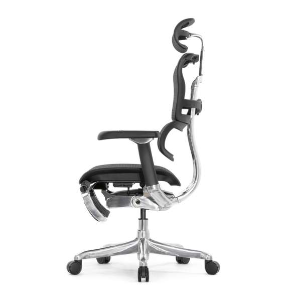 Кресло FALTO Ergohuman Luxury 2 с подножкой ( чёрный каркас /сетка чёрный T-168-B1 Black )