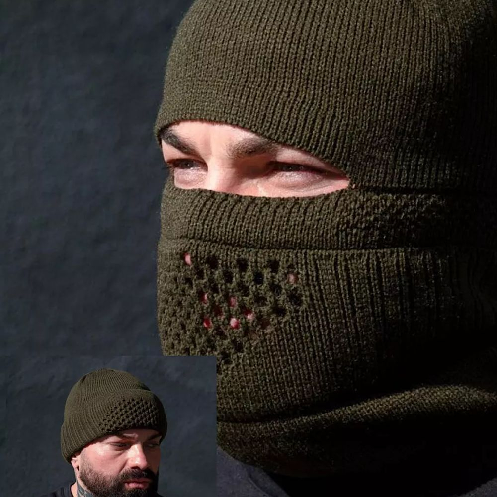 Шапка-маска оливковая