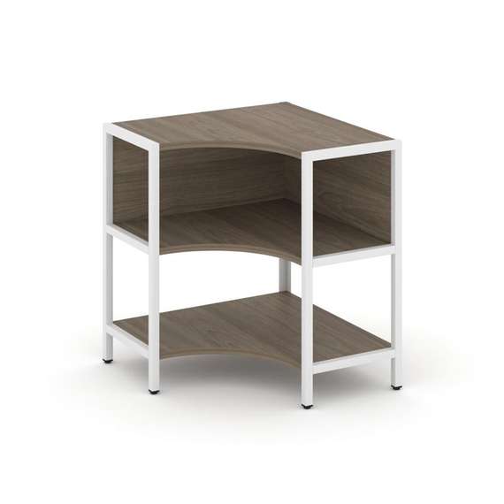 Shelf System Односекционный угловой стеллаж двухярусный SN.STMU-211 Вяз Благородный/Металл Белый 810