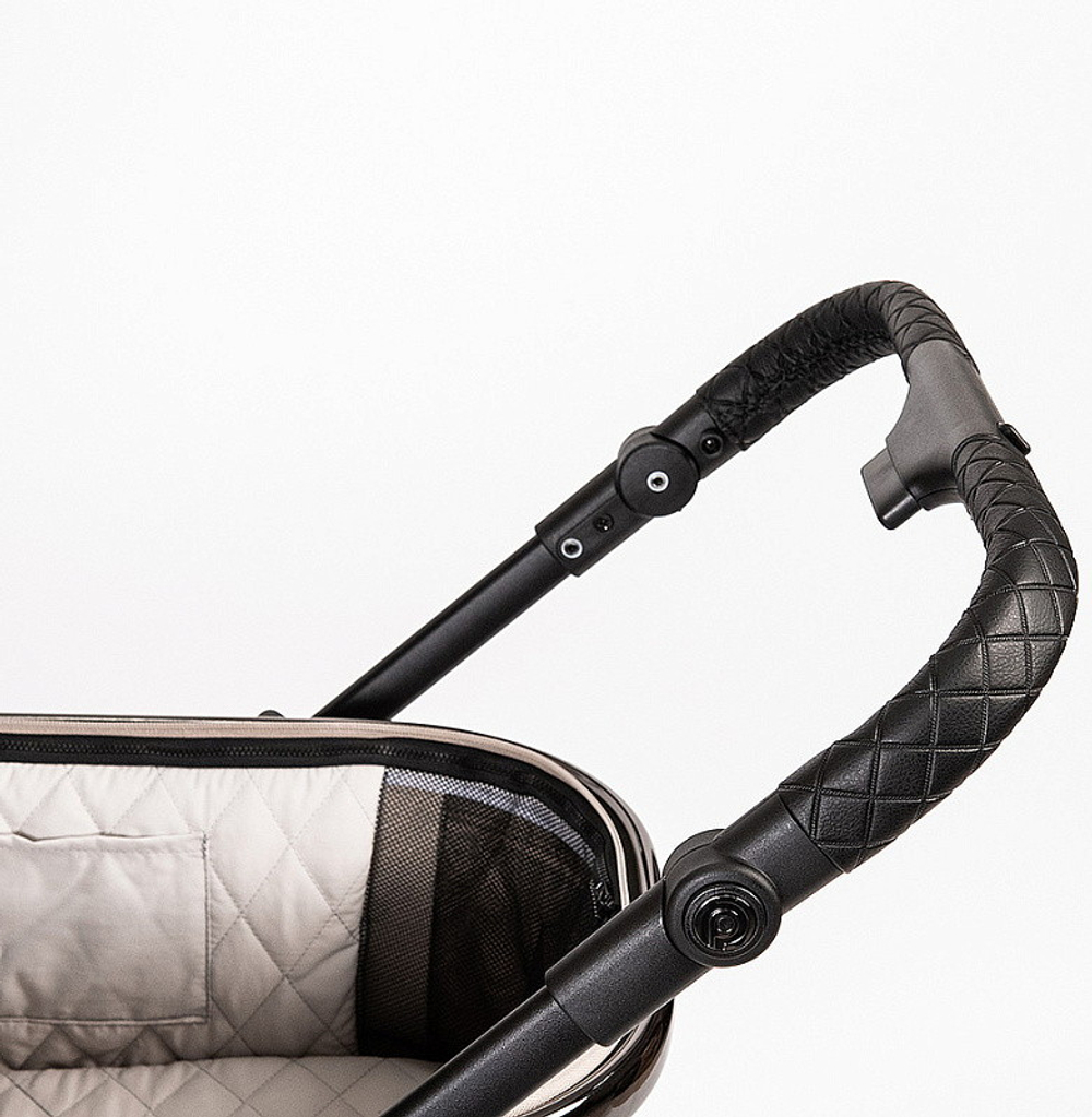 Детская коляска Peppy Tecla 3 в 1 с автокреслом Verona Black Stone Chrome Edition Бежевый