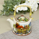 Чайник заварочный керамический 700мл с ситом «Пейзаж»