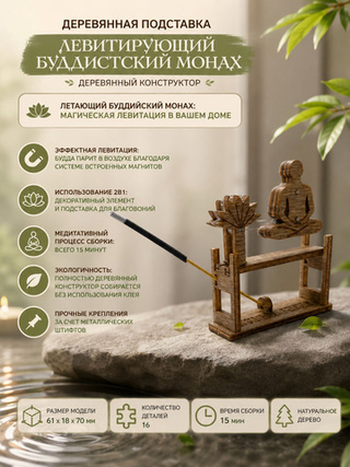 Деревянный конструктор Левитирующий Буддистский Монах (KUDRIAVSKIY)