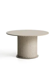 Уличный стол Sedalis цвета таупе из алюминия и веревки Ø135 см