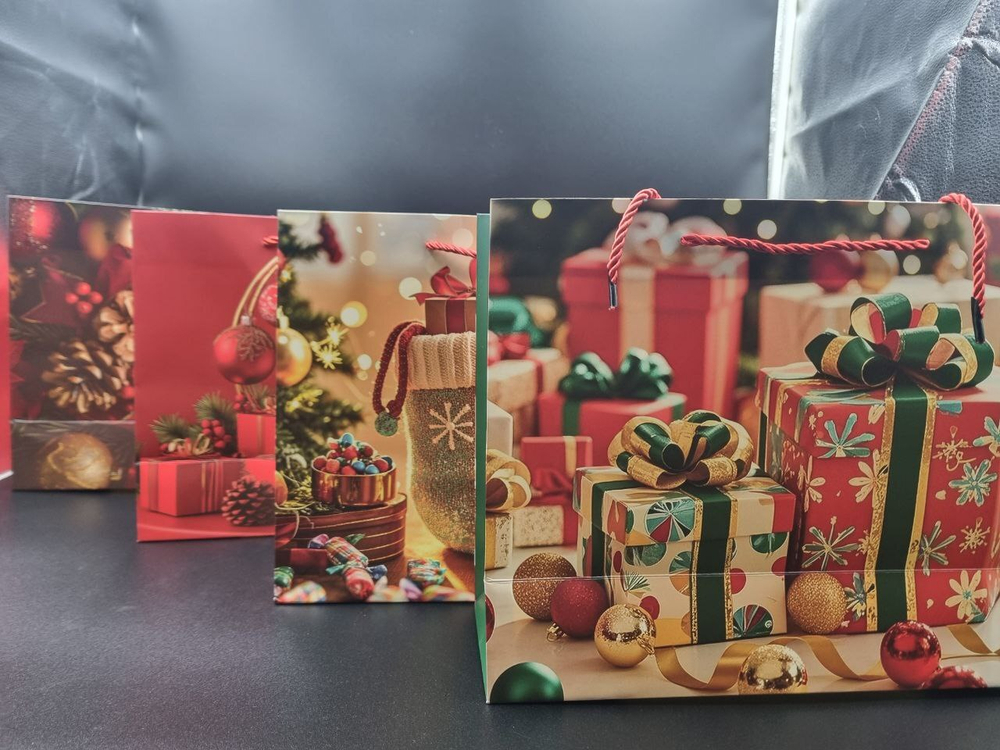 Пакет подарочный новогодний 31*12*25 МС-7707 МИКС2 бумага КНР