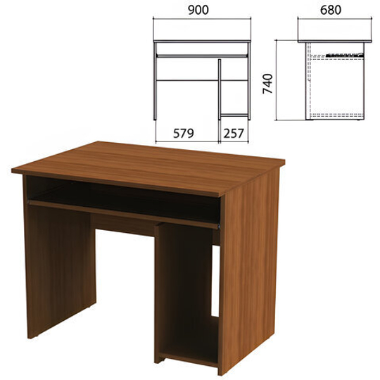 Стол компьютерный "Эко", 900х680х740, орех, 400995-19