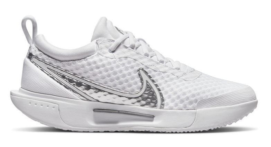 Женские Кроссовки теннисные Nike Zoom Court Pro - white/metalic silver