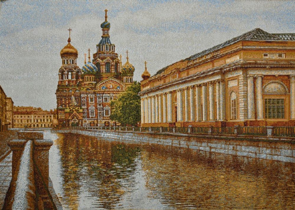 Гобеленовая картина &quot;D. СПАС НА КРОВИ&quot; в багетной раме, Россия.