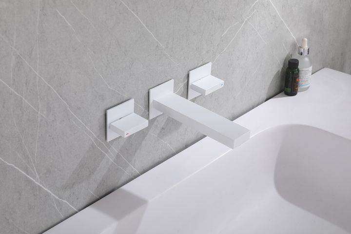 Смеситель ABBER Daheim AF82122W для раковины скрытого монтажа, белый матовый