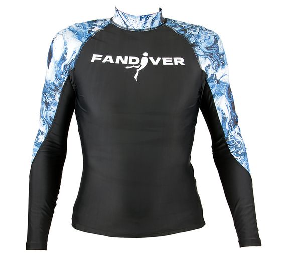 Гидрофутболка-рашгард FanDiver Marble мужская синий/черный