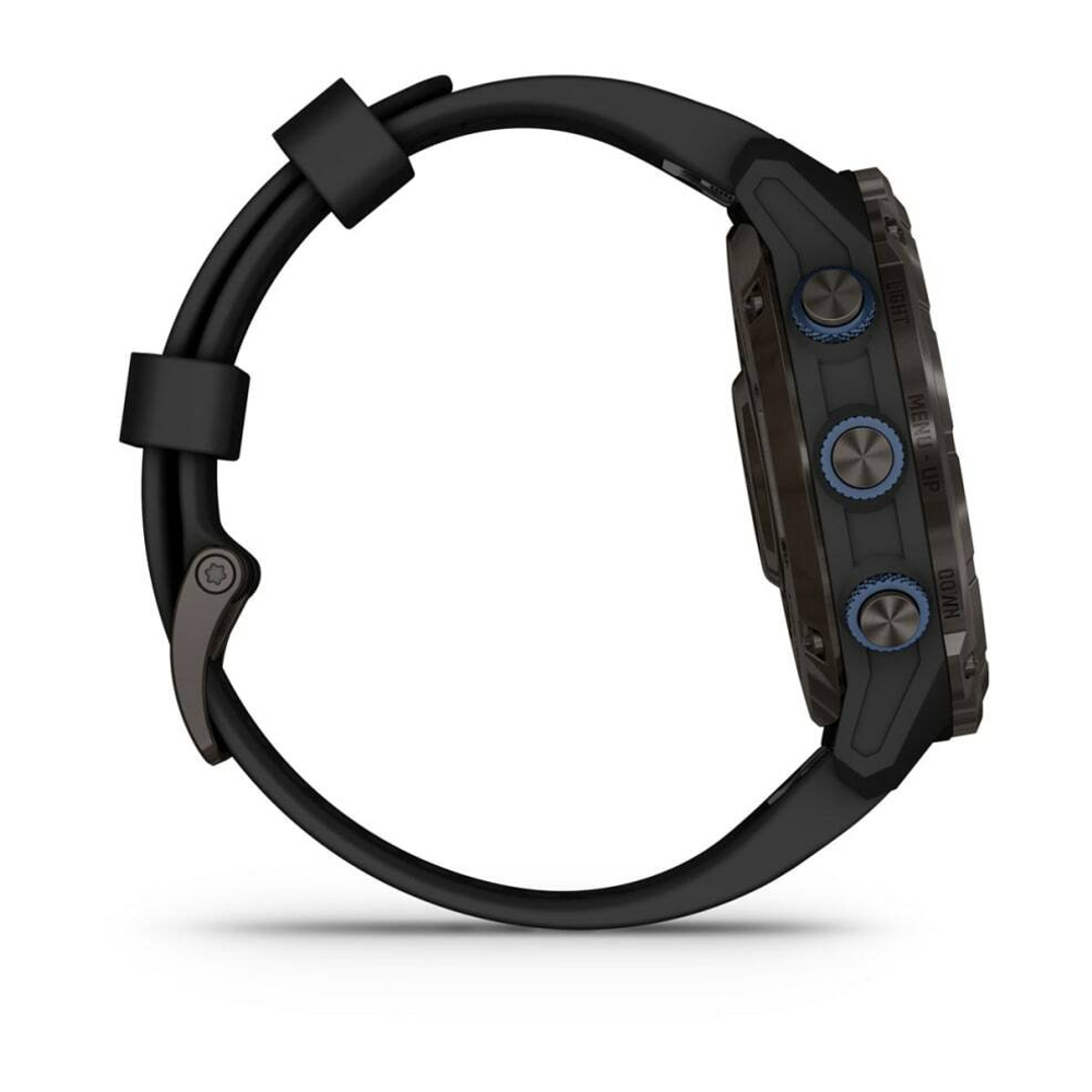 Часы для дайвинга Garmin Descent Mk3i, титановый угольно-серый, DLC, 51 мм, черный силиконовый ремешок, 010-02752-11