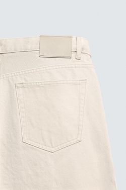 ZARA ДЖИНСЫ STRAIGHT FIT, ЖЕЛТОВАТО-БЕЛЫЙ