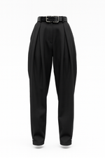 Брюки со складками и ремешком