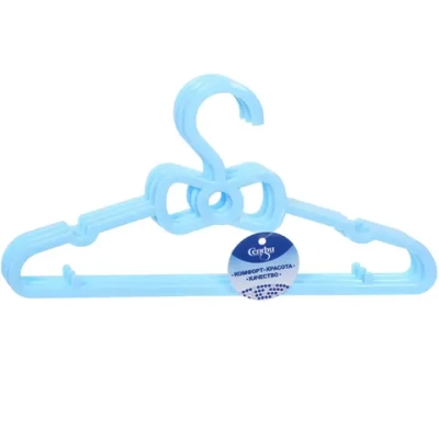 Плечики для одежды детские 3шт «ИДЕЯДОМА», бантик, цвет голубой, 29*15см (Лейбл Селфи)