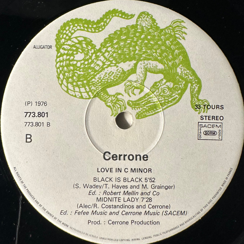 Cerrone ‎– Love In C Minor (Франция 1976г.)