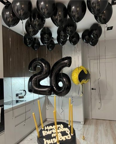 Шары цифры 26 черные