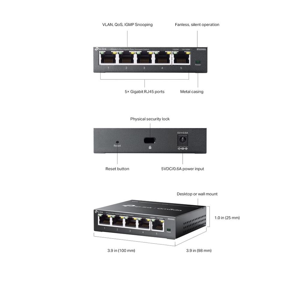 Коммутатор TP-Link Omada ES205G