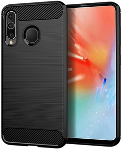 Чехол для Samsung Galaxy A60 (Galaxy M40) цвет Black (черный), серия Carbon от Caseport