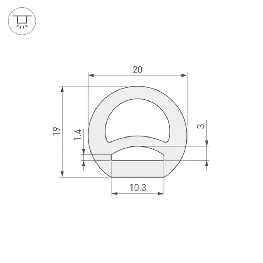 Силиконовый профиль WPH-FLEX-D20-TOP-S10-5m WHITE (Arlight, Силикон) 040272